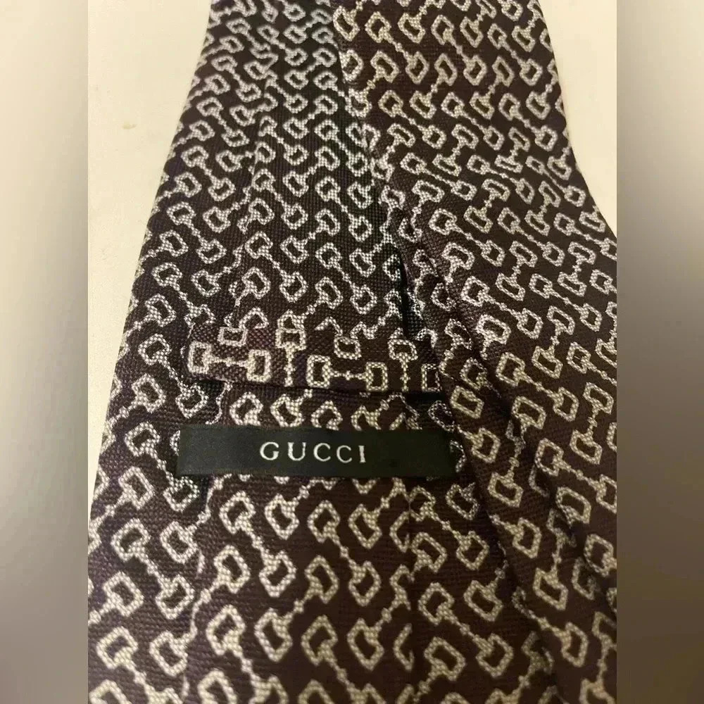 Gucci Horsebit silk jacquard tie in new conditions - Picture 8 of 10